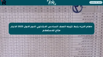 «هام الآن» رابط نتيجة الصف السادس الابتدائي الدور الأول 2025 الأنبار متاح للاستعلام